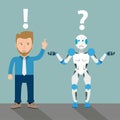 Cartoon Robot Businessman Communication Problem Royalty Free Stock Photo