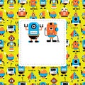 Cartoon robot card Royalty Free Stock Photo