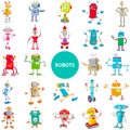 Cartoon Robot Characters Large Set Royalty Free Stock Photo