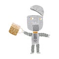 cartoon robot drinking beer