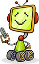 Cartoon robot or droid illustration Royalty Free Stock Photo