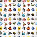 Cartoon robot face seamless pattern Royalty Free Stock Photo