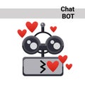 Cartoon Robot Face Smiling Cute Emotion Blow Kiss Chat Bot Icon