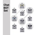 Cartoon Robot Face Smiling Cute Emotion Negative Chat Bot Icon Set Royalty Free Stock Photo