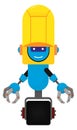 Cartoon robot. Funny construction mascot. Happy character