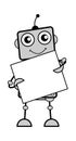 Cartoon Robot holding a banner Royalty Free Stock Photo