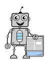 Cartoon Robot holding a newspaper