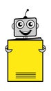 Cartoon Robot holding a paper banner Royalty Free Stock Photo