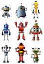 Cartoon robot icon set