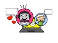 Cartoon Robot Online Calling