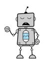 Cartoon Robot Pensive