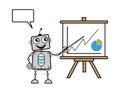 Cartoon Robot with Presentation Baord