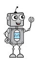 Cartoon Robot Talking Happy