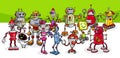 Cartoon robots conceptual fantasy characters group