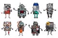 Cartoon robots - Eight characters