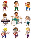 Cartoon rock band icon Royalty Free Stock Photo