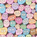 Cartoon rock no street seamless pattern