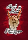 Cartoon rock and roll hand gesture or sign Royalty Free Stock Photo