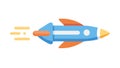 Cartoon Rocket Flying Vector Icon for Digital & Kids Projects, vector design Generative AI Royalty Free Stock Photo