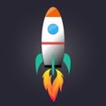 Cartoon rocket launching