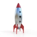 Cartoon rocket space ship in the sky Royalty Free Stock Photo