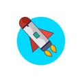 Cartoon Rocket space ship take off Royalty Free Stock Photo