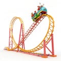 Cartoon roller coaster ride Royalty Free Stock Photo