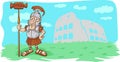 Cartoon Roman Centurion . vector illustration