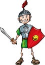 Cartoon Roman legionary with sword and shield Royalty Free Stock Photo