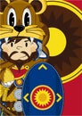 Cartoon Roman Soldier with Shield