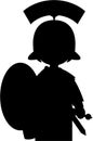 Cartoon Roman Soldier Silhouette