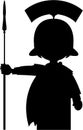 Cartoon Roman Soldier Silhouette Royalty Free Stock Photo