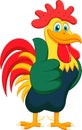 Cartoon rooster giving thumbs up