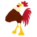 Cartoon Rooster Standing Proud