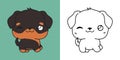 Cartoon Rottweiler Dog Clipart for Coloring Page and Illustration. Clip Art Isolated Puppy. Royalty Free Stock Photo