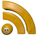 Cartoon rss symbol Royalty Free Stock Photo