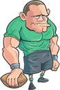 Cartoon Rugby player with a ball Royalty Free Stock Photo