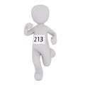 Cartoon Runner Wearing Number 213 in Marathon Race