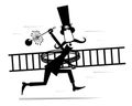 Cartoon running chimney sweeper Royalty Free Stock Photo