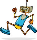 Cartoon running robot illustration