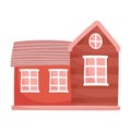 Cartoon rural house rustic isolated design white background