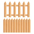 Cartoon rural wooden fence