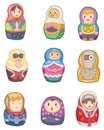 Cartoon Russian dolls icon