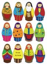 Cartoon Russian dolls icon