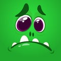 Cartoon of Sad Crying Funny Monster face avatar. Vector illustration for Halloween.