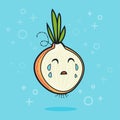 Cartoon sad crying onion