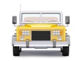 Cartoon safari suv yellow front Royalty Free Stock Photo