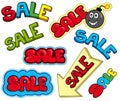 Cartoon sale signs