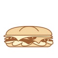 Cartoon Sandwich Icon Emoji Illustration Isolated