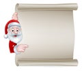 Cartoon Santa Christmas Scroll Sign